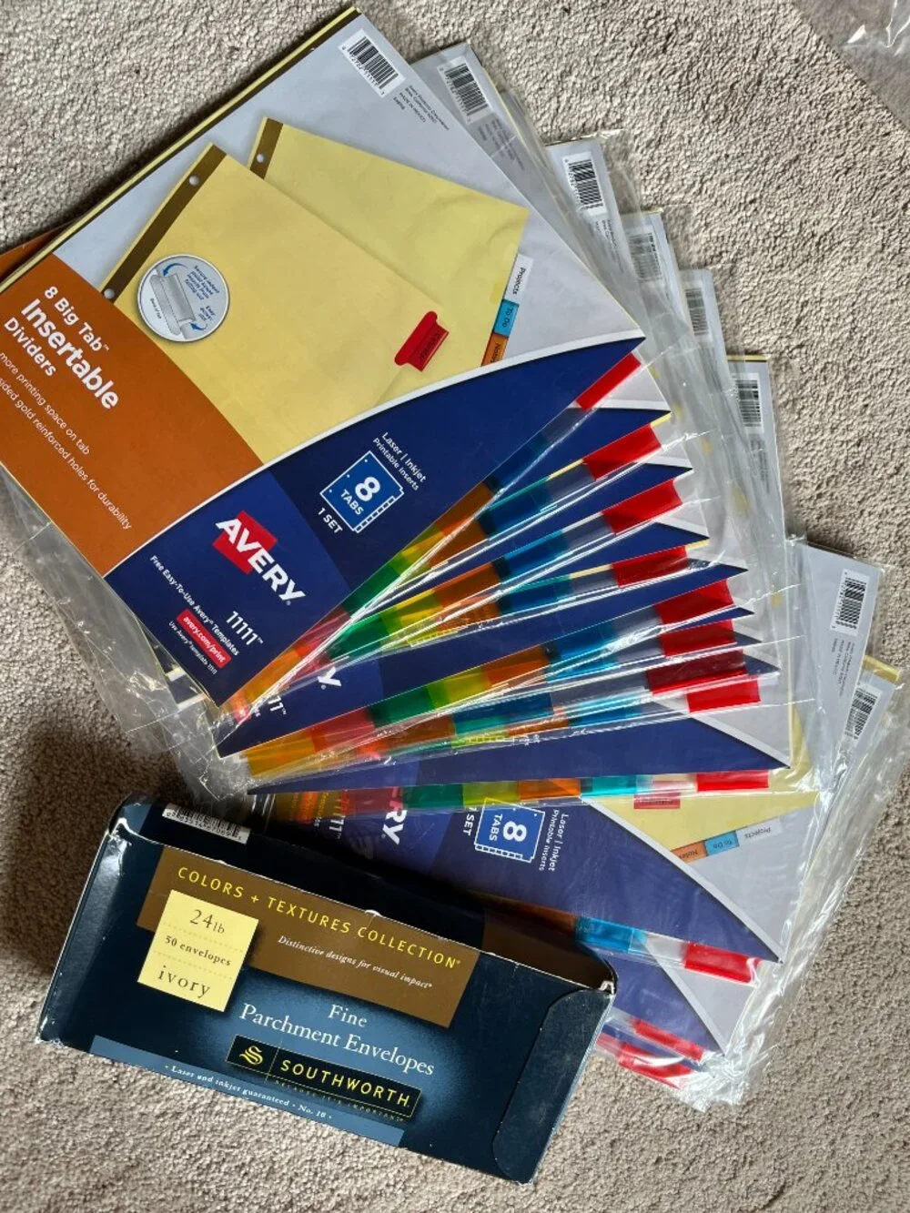Avery Tabs‎ Files (15 sets) Plus Ivory Envelopes (Great Value!!)